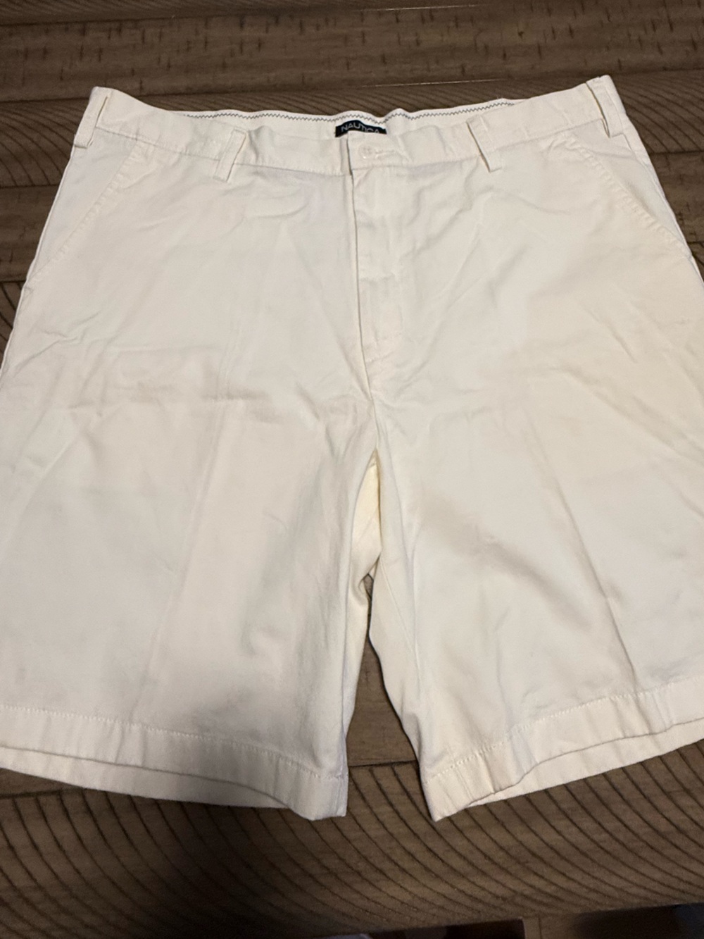 Nautica Cream Flat-Front Chino Shorts